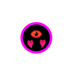 Eye Heart Icon Background Design