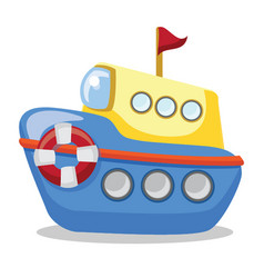 Funny Cartoon Ship Isolated