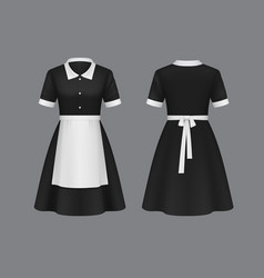 Maid Waitress Uniform Hotel Worker Dress Mockup