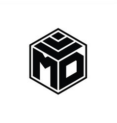 Md Logo Monogram With Hexagon Geometric Isolated