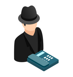 Telephone Fraud Icon Isometric Style