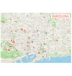 Barcelona Map - Streets Parks Districts