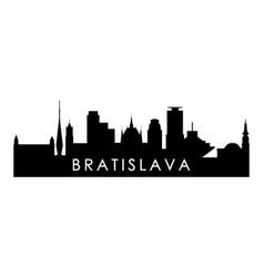 Bratislava Skyline Silhouette Black