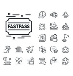 Fastpass Line Icon Amusement Park Ticket Sign