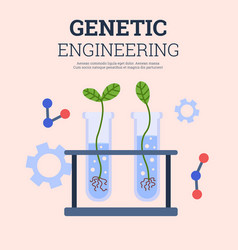 Genetically Engineering Banner With Lab Equipment