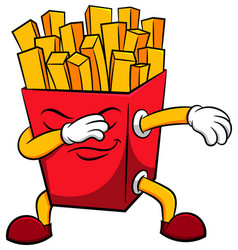 Dabbing French Fries Packaging Box Cartoon Clip