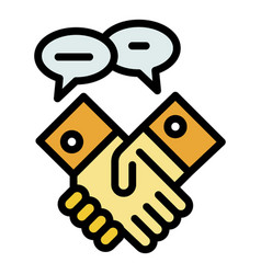 Judge Handshake Icon Color Outline