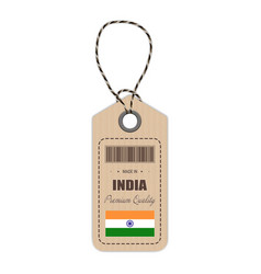 Hang Tag Made In India With Flag Icon Isolated