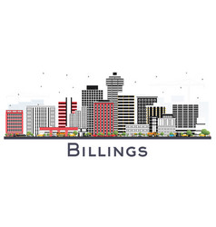 Billings Montana City Skyline With Color