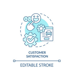 Customer Satisfaction Soft Blue Concept Icon