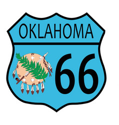 Route 66 Oklahoma Sign And Flag