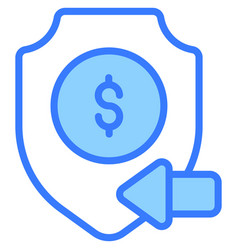 Secure Money Blue Outline Icon Shopping