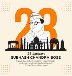 Subhash Chandra Bose Jayanti Banner Design