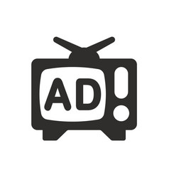 Television Ads Icon On White Background