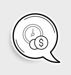 Line Time Is Money Icon Isolated On Grey