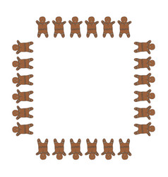 Square Frame With Gingerbread Man On White