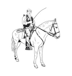 A Realistic Black And White Of Person Riding