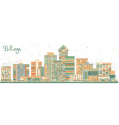 Billings Montana City Skyline With Color Buildings