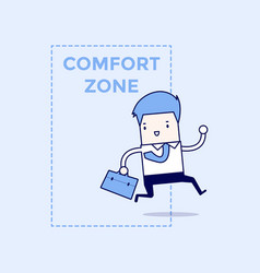 Businessman Jumping Out Comfort Zone