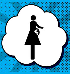 Women And Baby Sign Black Icon In Bubble