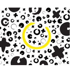 Black And Yellow Pattern X And O On White