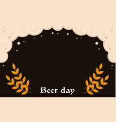 Banner Beer Day On Dark Background With Barley