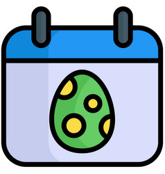 Easter Egg Calendar Flat Line Icon