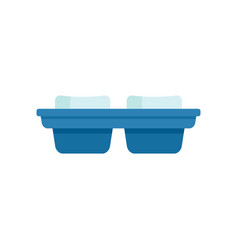 Melt Ice Cube Tray Icon Flat Water