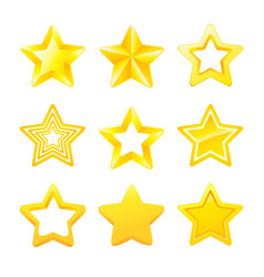 Set Of Different Gold Ranking Stars Golden