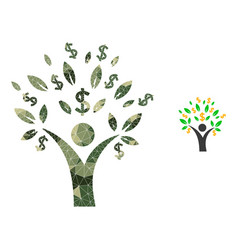 Triangulated Mosaic Money Tree Man Icon In Camo