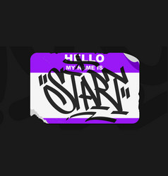 Abstract Graffiti Style Sticker Hello My Name