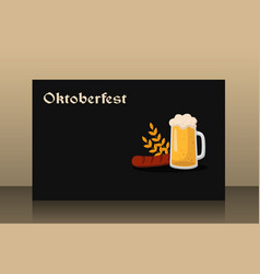 Banner Oktoberfest On Dark Background With Beer