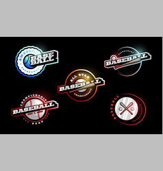 Baseball Logo Set Modern Professional Typography