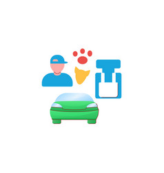 Dog Car Seat Flat Icon