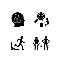 Extrinsic Motivation Black Glyph Icons Set