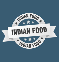 Indian Food Round Ribbon Isolated Label