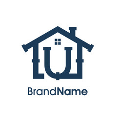 Modern Initial U Home Plumbing Logo