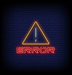 Neon Sign Error With Brick Wall Background