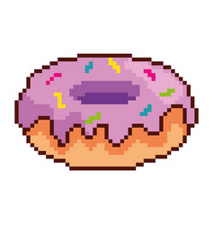 Purple Sweet Donut Pixelated