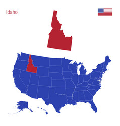 State Idaho Is Highlighted In Red Map