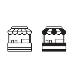 Street Food Stall Icon With Black And White Color