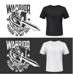 Tshirt Print With Knight And Sword Mockup