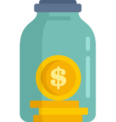 Compensation Jar Coin Icon Flat Isolated