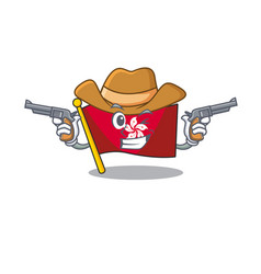 Cowboy Flag Hongkong Cartoon Isolated