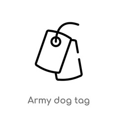 Outline Army Dog Tag Icon Isolated Black Simple