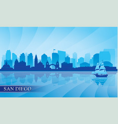 San Diego City Skyline Silhouette Background