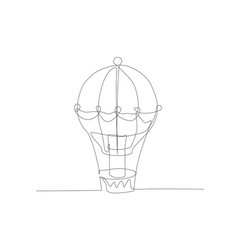 Continuous Line Drawing Of Air Balloon