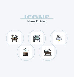 Home And Living Line Filled Icon Pack 5 Icon