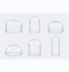 Set Realistic Glass Dome Various Size And Shape