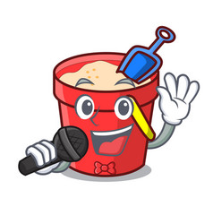 Singing Sand Bucket Mascot Cartoon